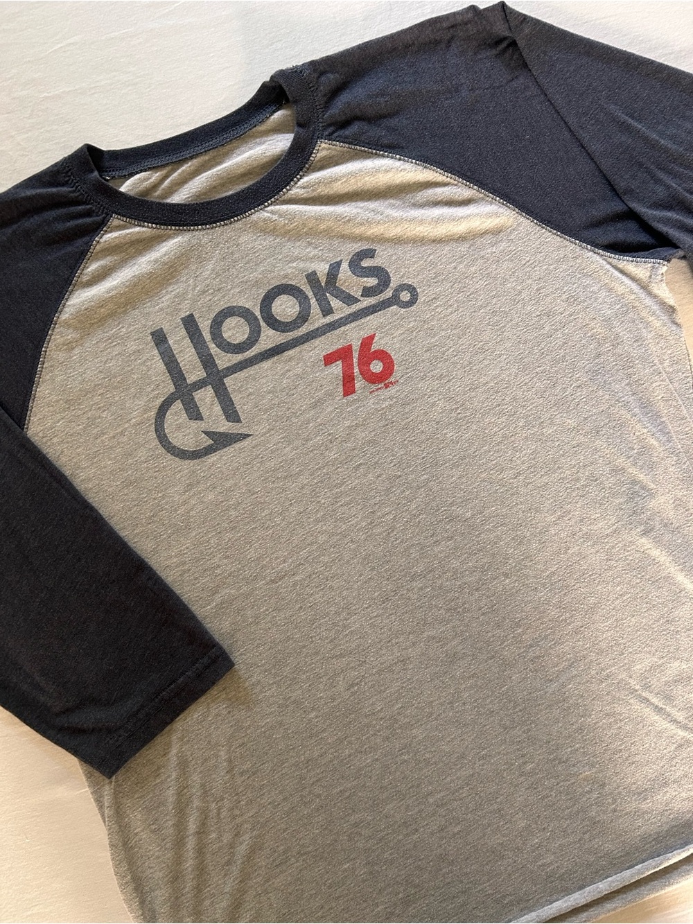 Corpus Christi Hooks 76 Raglan Baseball Tee XL Gray Navy MiLB Texas